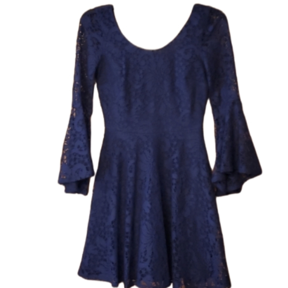 BCXDress Juniors Navy Lace‎ Mini Dress Size 1